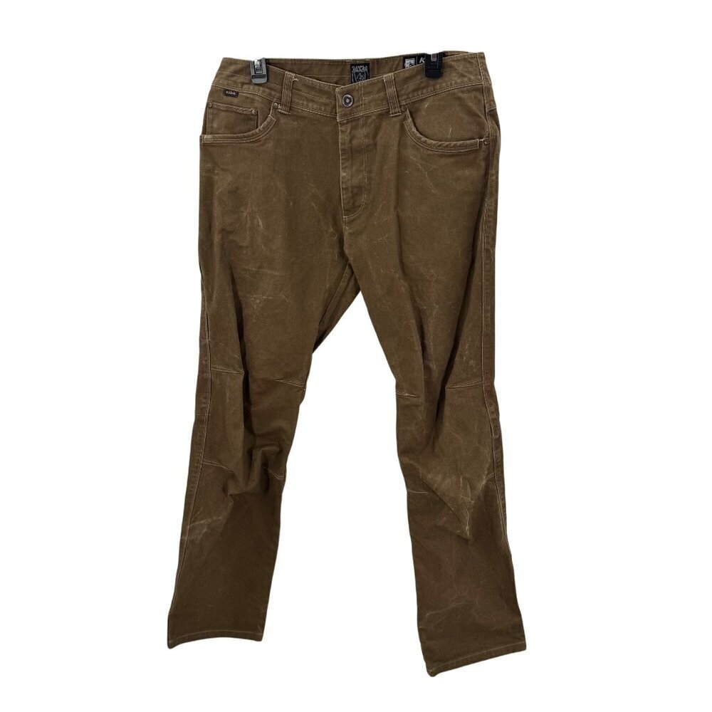 Kühl Rydr Mens Pants 34x33 Relaxed Fit Durable Cotton Blend Outdoor Wear Brown
